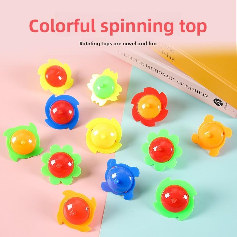 Spinning Traditional Top Toy With Two Tone Lace Design For Gift Childrens