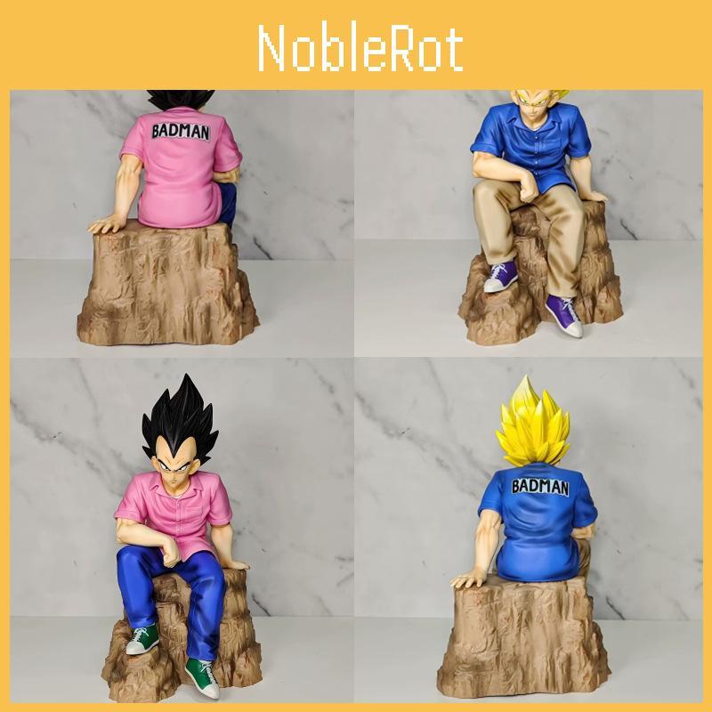 Dragon Ball Super Saiyan Vegeta Sitting Figure In Casual Wear Pvc Model Toy