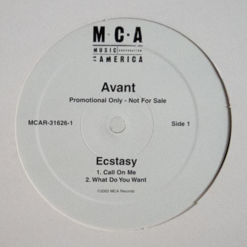 

12inch Record AVANT - Ecstasy MCAR316261 MCA Records 2002 US Soul/Funk Used