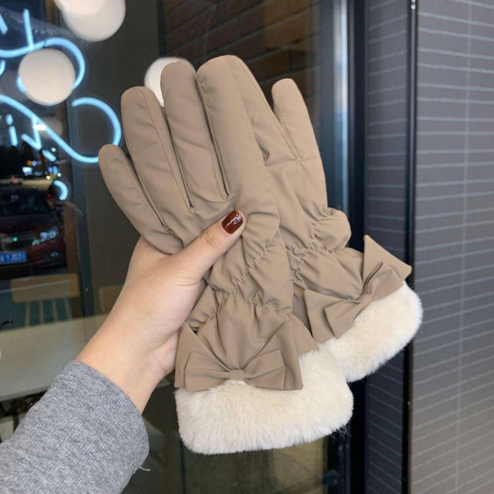 

Waterproof Winter Padded Gloves Touch Screen Thermal Skiing Mittens Fashion Cycling Gloves хакі