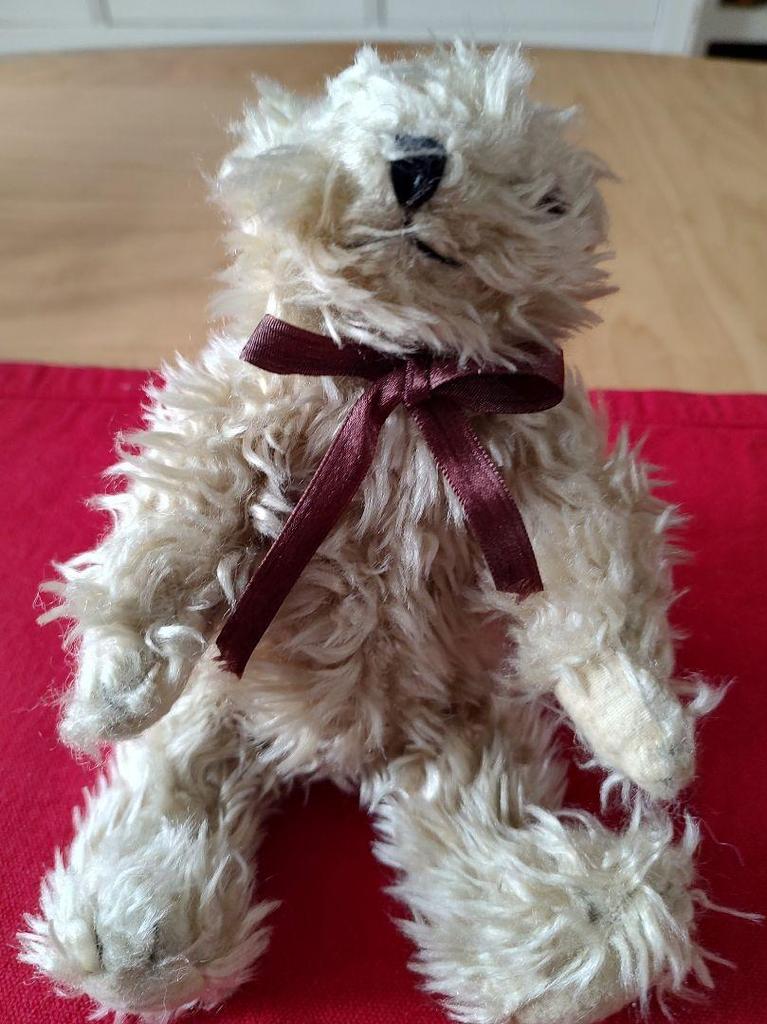 [BRUKT] Søt antikk teddybjørn pelsmateriale teddybjørn