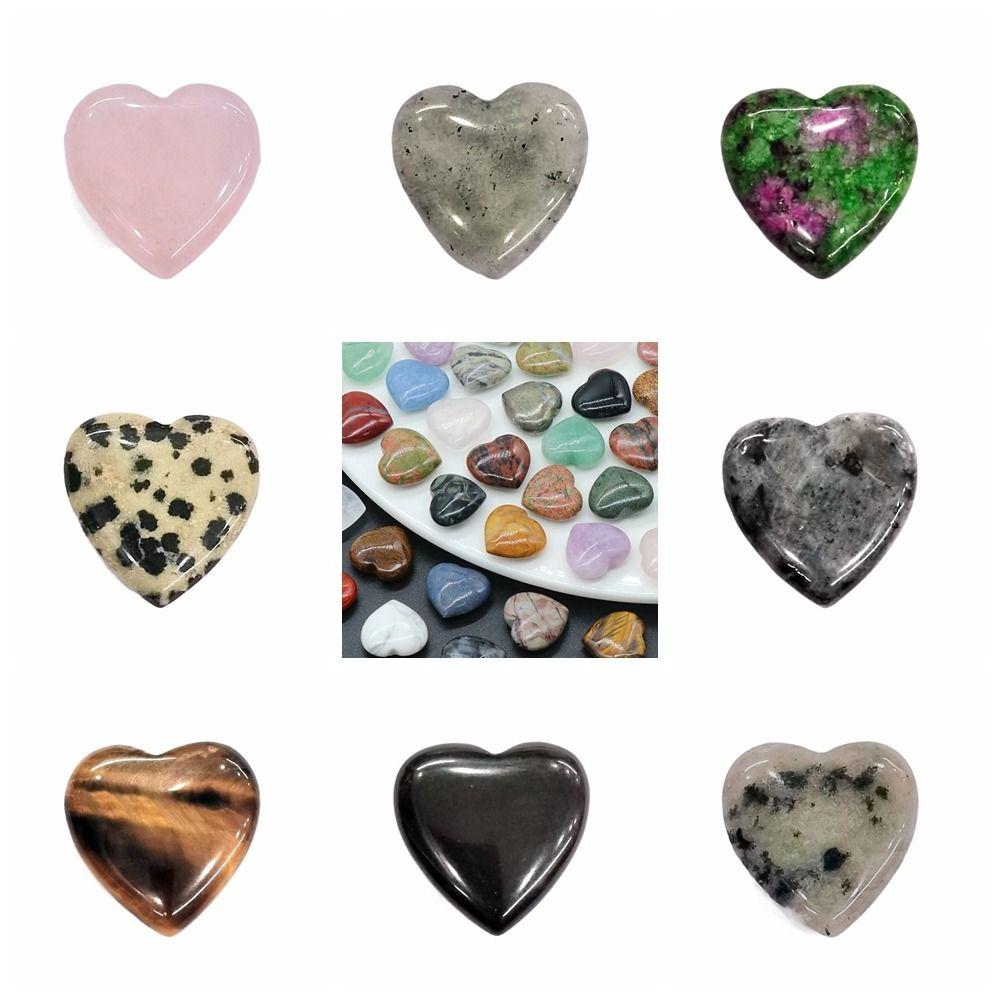 Natural Heart-shaped Stone Non-porous Quartz Crystal Ornaments Natural Crystal Stones  Gift