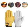 Sheepskin Leather Work Gloves Stretchable Wrist Welding Gloves  Workers Protection