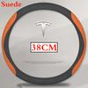 36-38 CM Potah volantu z semišové kůže pro Tesla Model 3 Y S X      2024 2025 2026 Příslušenství