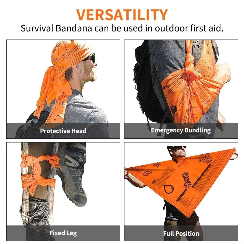 Atmungsaktives Camping-Bandana Hi-Vis Orange Wander-Schals Schützendes Quadratisches Tuch Radfahren