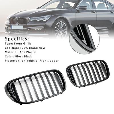 Gloss Black Front Kidney Grille Fit BMW 7-Series G11 G12 740i 750i 2016-2018