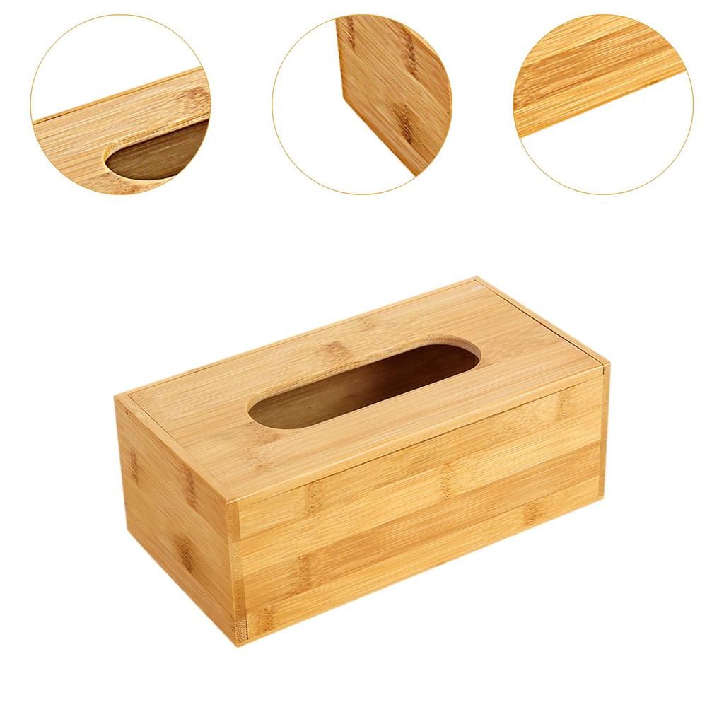Bambus Tissue Box Abdeckung Tissue Spender Serviette Spender Box für Arbeitsplatte Badezimmer Büro Haushalt el