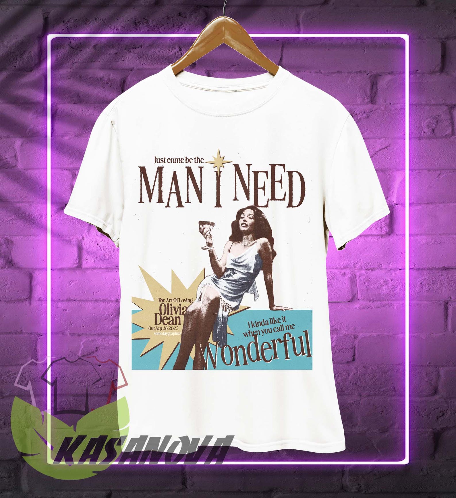 Olivia Dean Vintage R&B Singer T-Shirt, Just Come Be The Man I Need Shirt, Grammy Graphic Concert Tee M