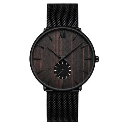 RORIOS Watch, Men's Wristwatch, Wood Grain Dial, Simple, Popular Watch, 30M Water Resistant, Quartz, Multi-function, Wood Watch, Travel, Casual, Busin
