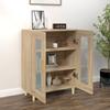 Sideboard In Sonoma Oak Finish 69.5 X 34 X 90 Cm Engineered Wood