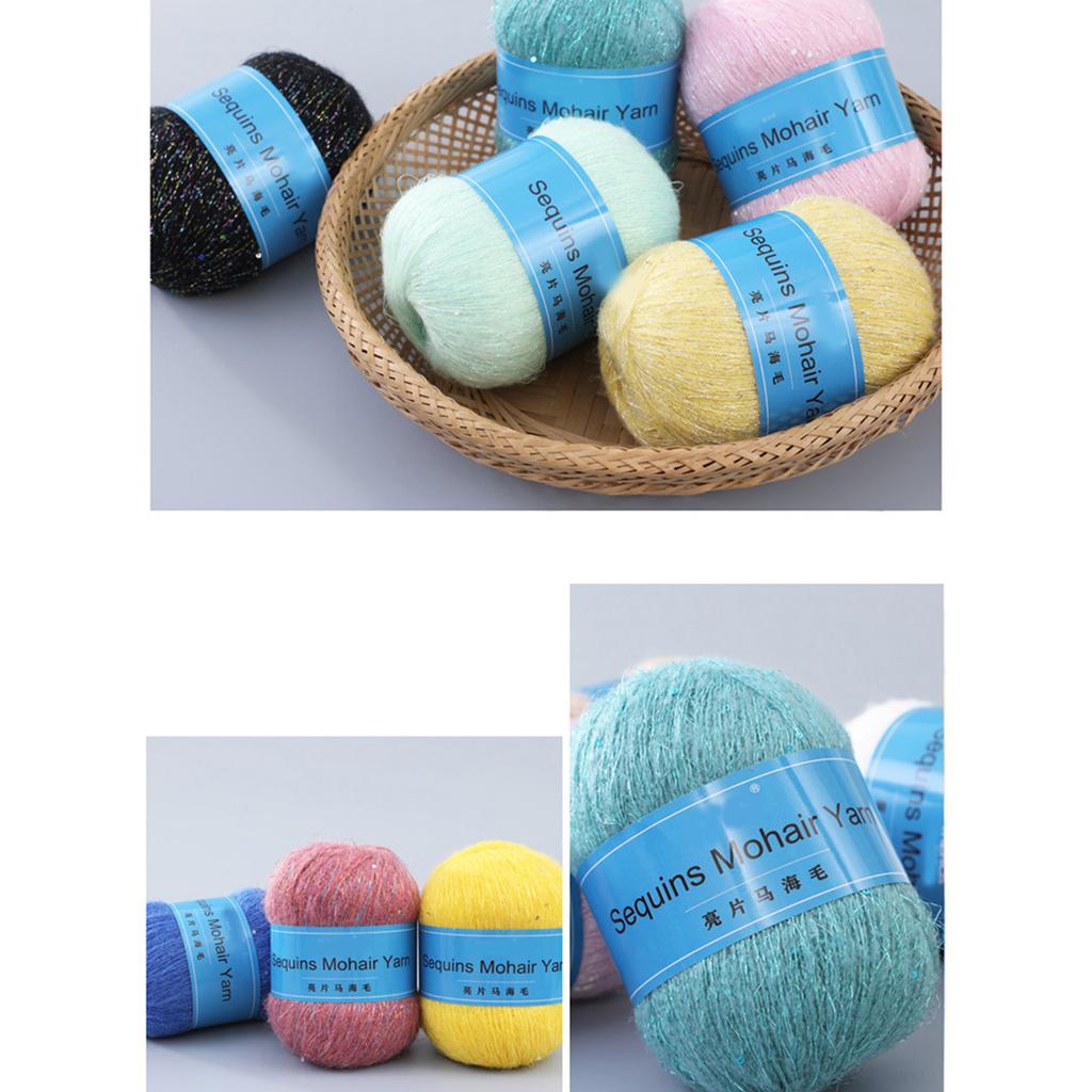 Sequins Beaded Yarn for Hand Knitting and Crocheting Soft Warm and Versatile Fluffiness Cozy for Hats Gloves Shawls