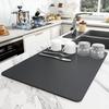 Dish Drying Mat, Diatomaceous Earth, Quick-Drying, Absorbent, Rollable for Storage, Non-Slip, Oil-Resistant, Easy To Clean (40x50cm, Gray)