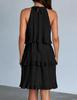 2026 European Sleeveless Patchwork Pleated Hem Women's Dress