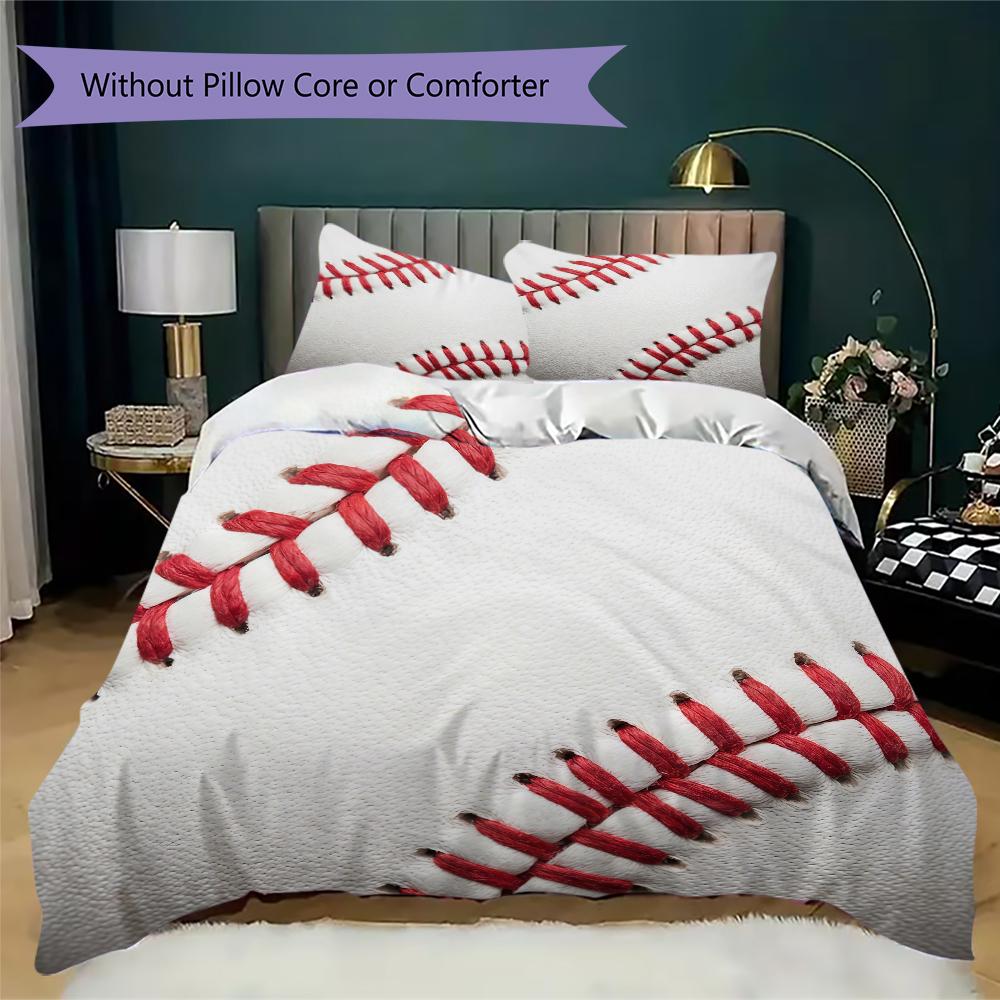 Vintage Sports Pattern Bedding Uilt Set Uilt Cover Pillowcase Home Decoration Birthday Gift (1 * Duvet Cover + 2 * Pillowcase Without Core)