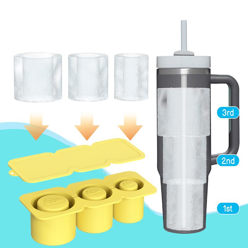 40oz Stainless Steel Car Mug Handle Straw Double Wall Thermal Iced Travel Cup Vacuum Insulated Coffee Cup With Ice Mold