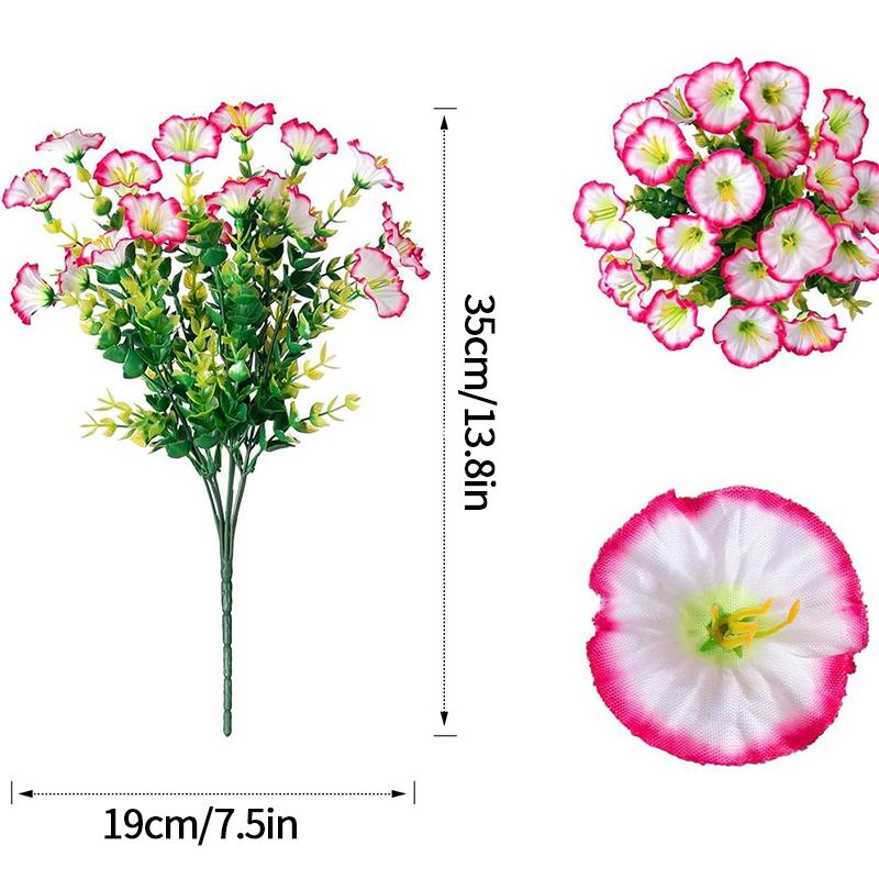 Artificial Morning Glory Flower UV Resistant Hanging Flowers Silk Morning Glory Garden Wedding Decoration Outdoor Hanging Plants