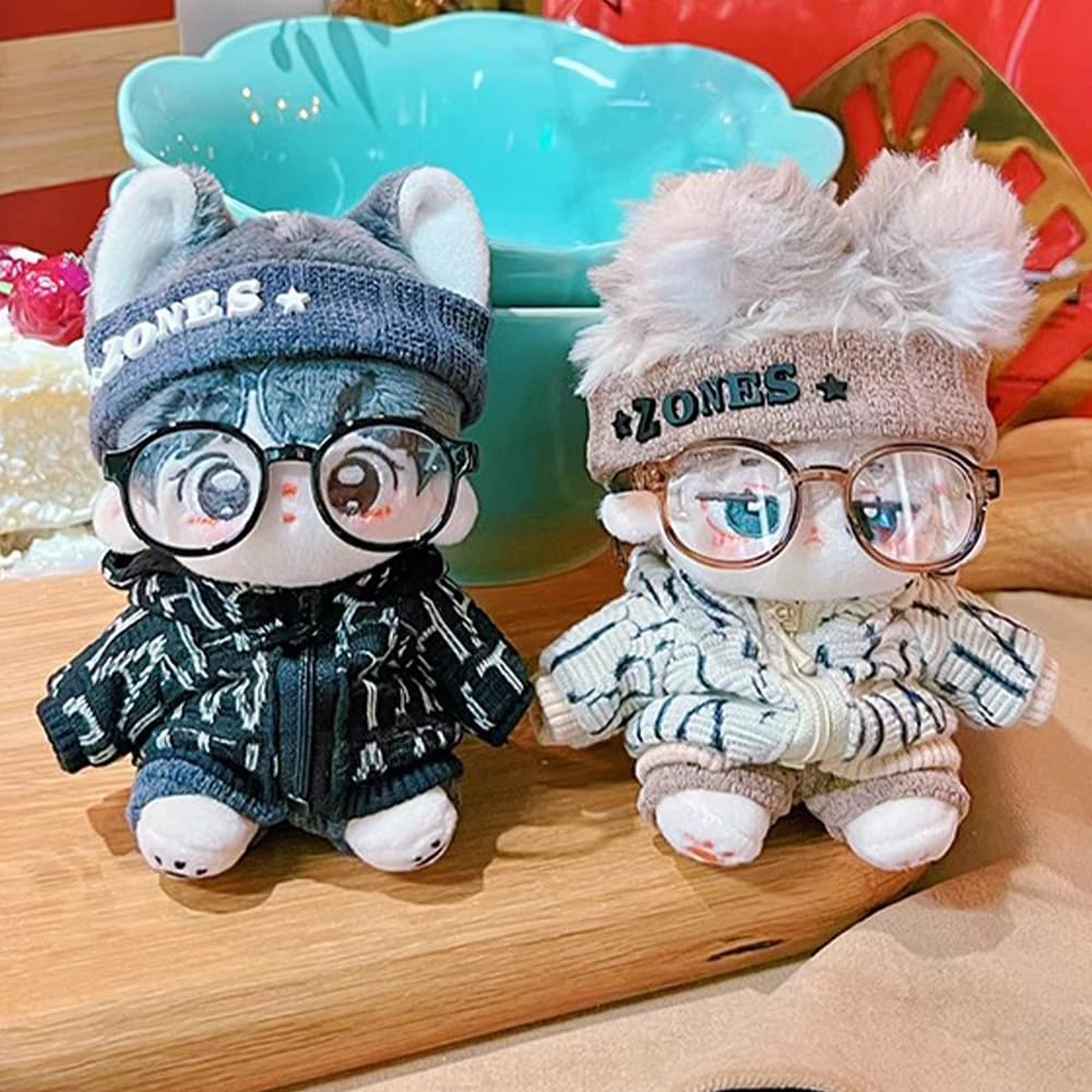 Niannyyhouse Elemental Set: Headwear, Hoodie, Pants, Eyewear, Shoes, 10cm X 20cm Plush Clothes, Cotton Doll, Dress-Up Accessories (Black-10cm)