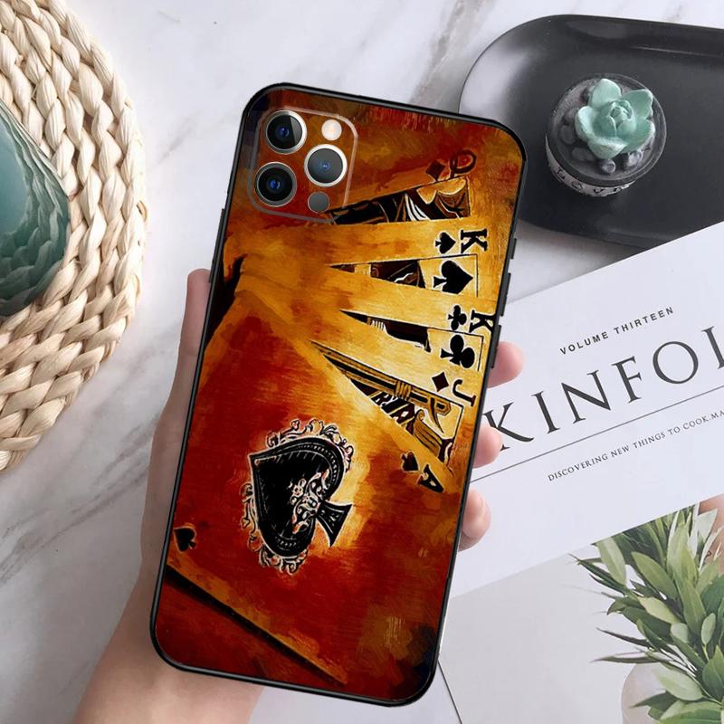 LAS VEGAS POKER CARDS Phone Case For iPhone 16 Pro 11 12 13 14 15 Pro Max Mini XS X XR 7 8 16 Plus Cover Coque