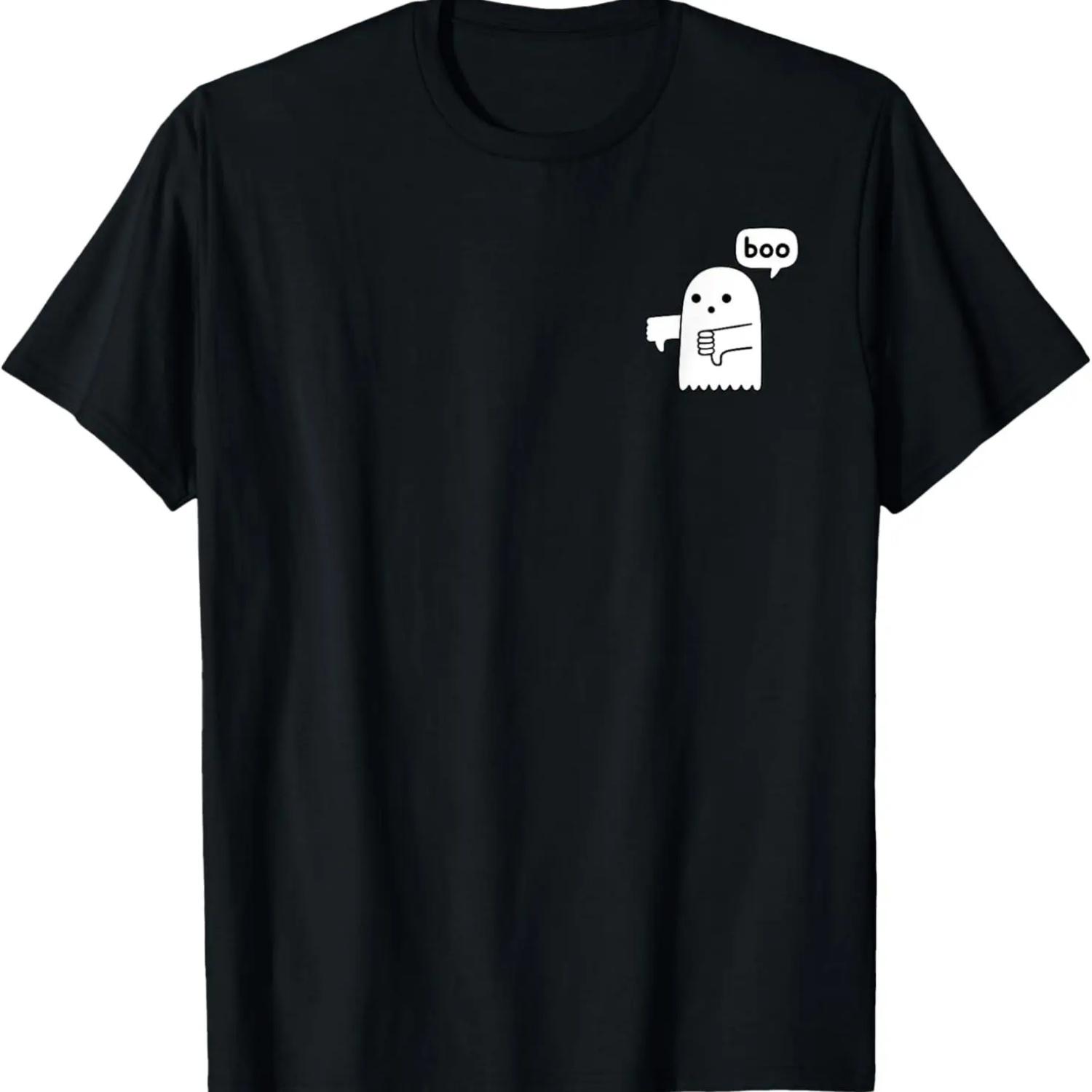 

Funny Thumbs Down Ghost Screaming Boo Disapproval T-Shirt S чёрный