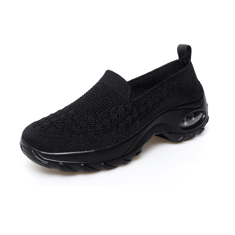 

Туфли на танкетке большого размера для женщин с одной педалью, плетеная толстая подошва, для мам среднего и пожилого возраста, дорожная обувь, повседневная обувь, спортивная обувь 35 чёрный
