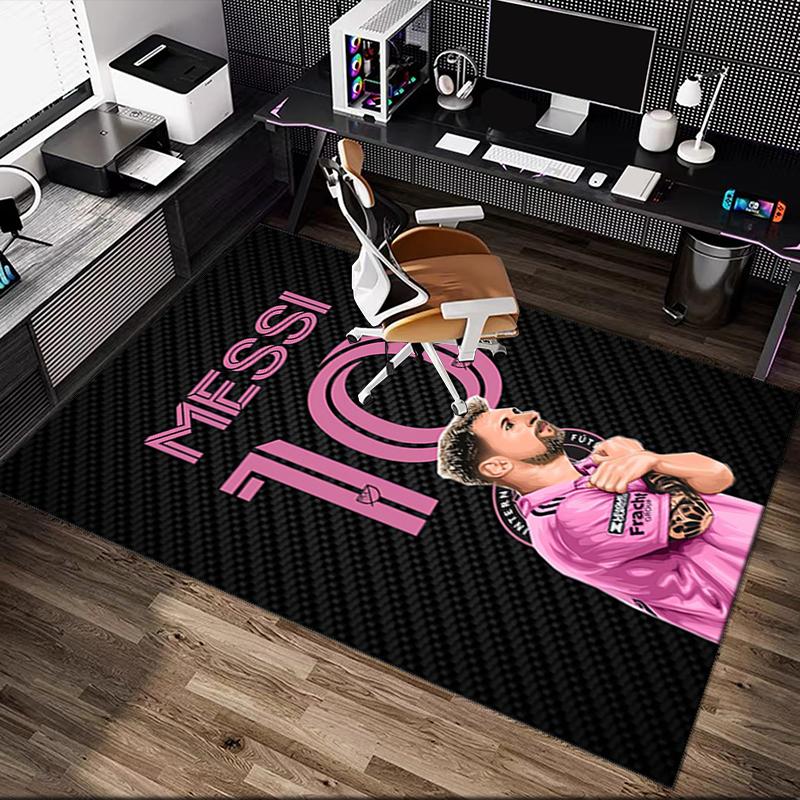 [Football Star Messi Printed Carpet] Non-slip Office Rug, Cozy Area Carprt for Living Room Use, Soft Home Sofa Chair Mat
