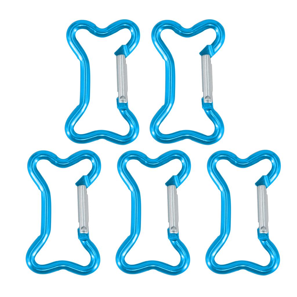 5Pcs Aluminum Alloy Bone Shape Spring Clasps Snap Hook Clip Carabiner Keychains Bag Clip Hook Buckle Connectors