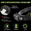 Portable COB Headlamp Sensor LED Head Flashlight Rechargeable Red and White Yellow Light Modes Outdoor Fishing Camping Lantern