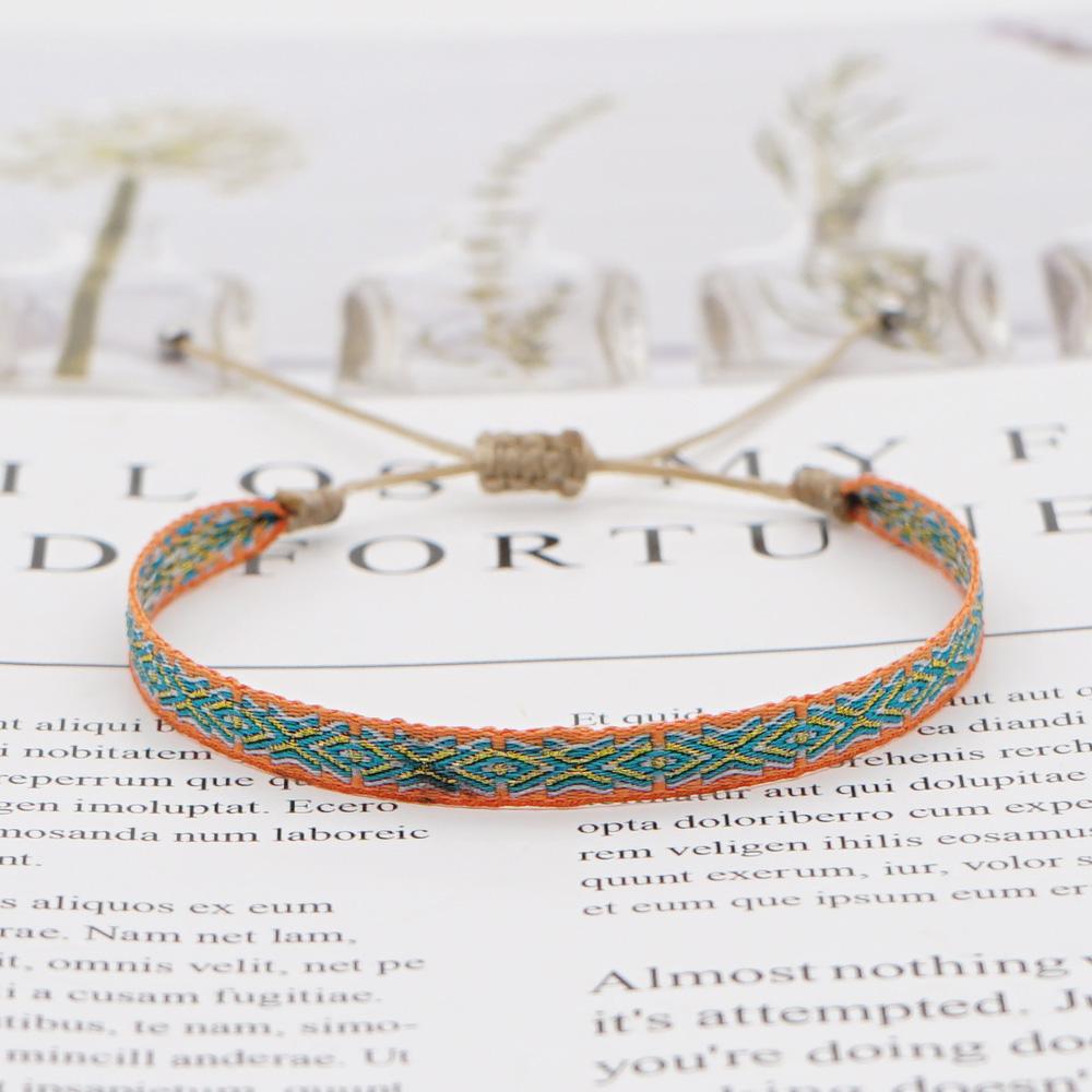 Easter New Boho Handmade Braided Bracelets For Women Pattern Friendship Rope Bracelet Vintage Colombia Weave Jewelry Textile