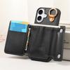 Premium Business Foldable Wallet Case with Ring & Shockproof PU Leather Phone Cover with Card Slots, Zippered Coin Pocket & Stand for iPhone/Samsung