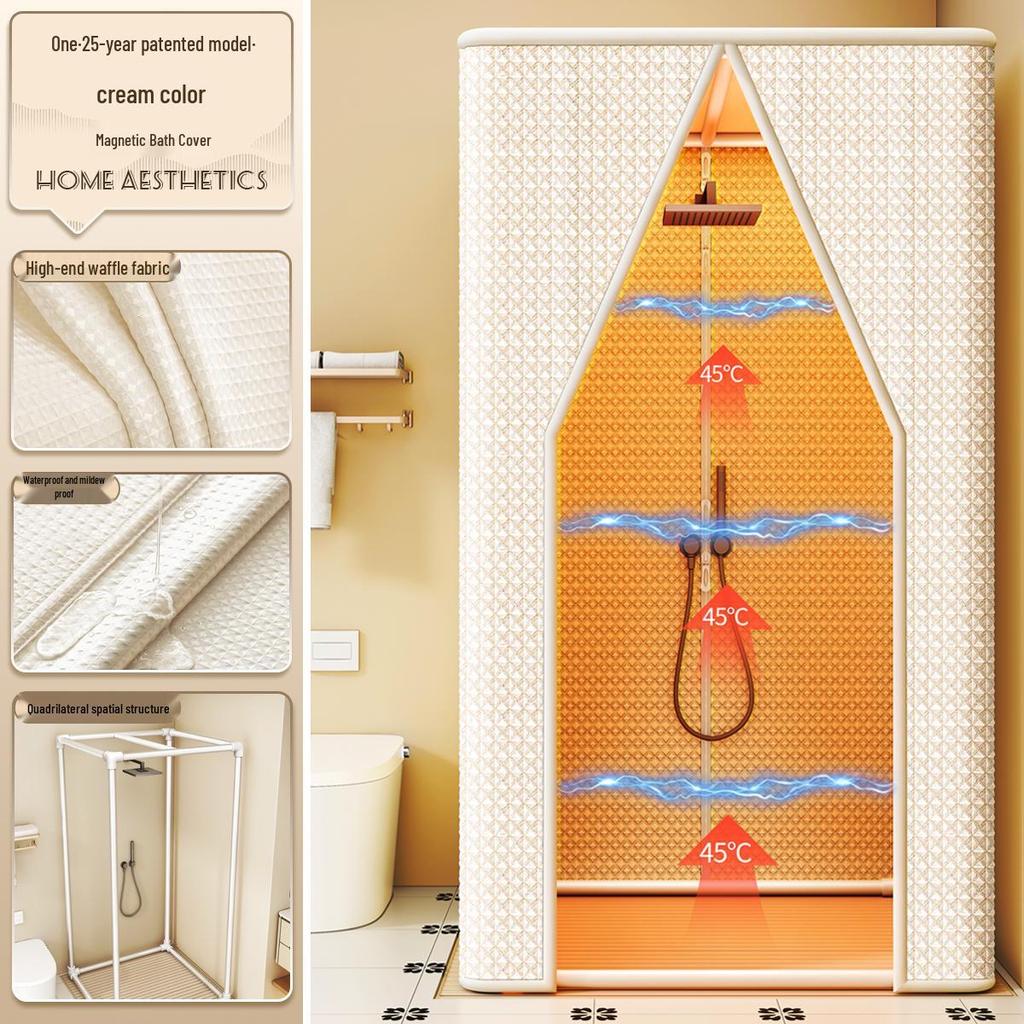 Tenda de Cortina de Chuveiro Impermeável à Prova de Inverno: Espesso, Quente, Sem Instalação Necessária para Banheiros Rurais Frios