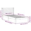 Bed Frame with Headboard White 75 x 190 cm Solid Pine Wood