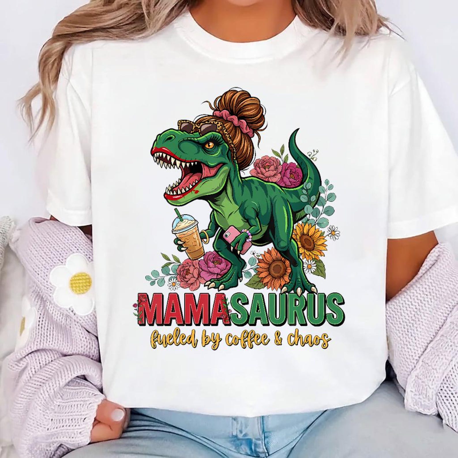 Funny Mom Dinosaur Shirt, Mamasaurus T-Rex Mom Tee, Mothers Day Mommy, Dinosaur Mom Gift, Mamasaurus Mothers Day T-Shirt S