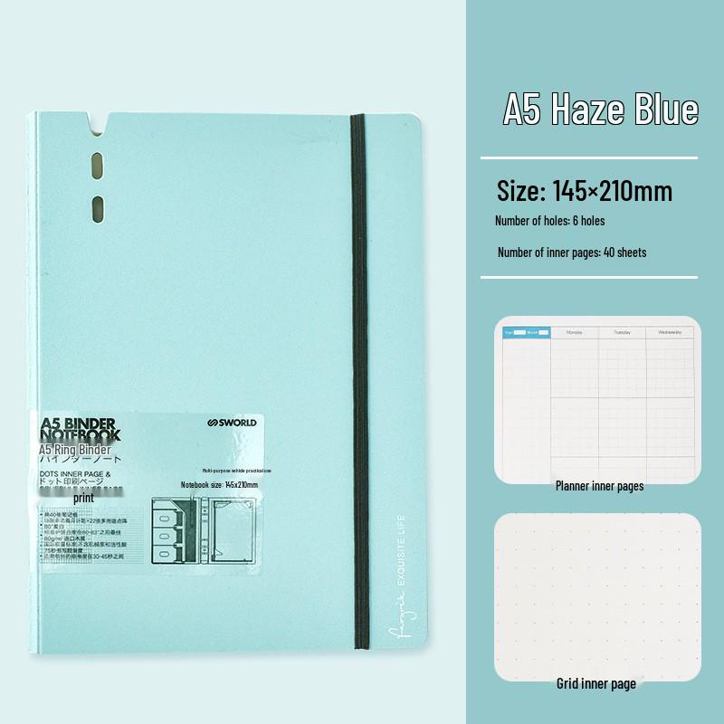 Compact Japanese-Style Notebook: A7 Pocket Book, A6 Note Pad, A5 Removable Ring Binder