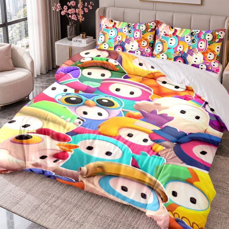 Fall Guys 3Pcs Bedding Set Duvet Cover With Two Pillowcases For Bedroom Home Decoration