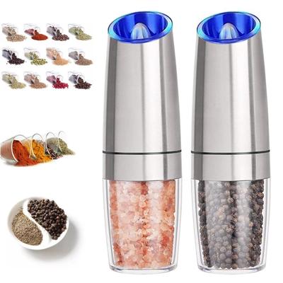 Stainless Steel Electric Spice Grinder, Salt and Pepper Shakers, Herb Mill Set, Automatic Seasoning Bottle, Kitchen Gadget Tool