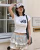 Eiieii Web Logo Flower Mesh Cap [White/Beige]