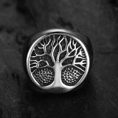 Prsten ze stříbra S925, personalizovaný retro materiál, vikingská série, strom života, dominantní módní šperk