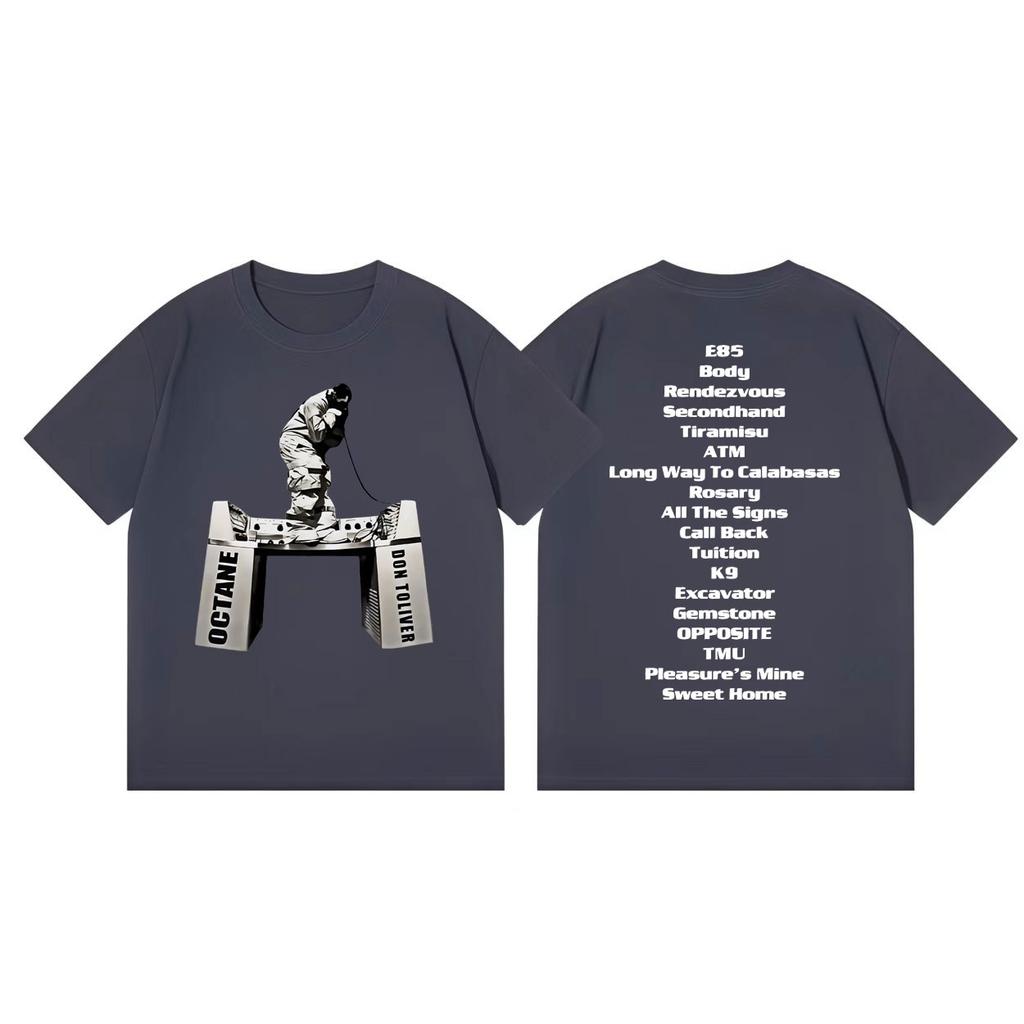 Raper Don Toliver Koszulka z Merchem z Albumu Octane Moda Hip Hop Vintage Koszulki z Krótkim Rękawem Unisex Damskie Codzienne Oversize Koszulki