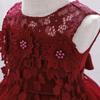 Holčička Společenské šaty s květinami Elegantní 1 rok narozeninové krajkové společenské šaty Dětská princezna Dětské šaty pro dívky Novorozenci Svatební outfity