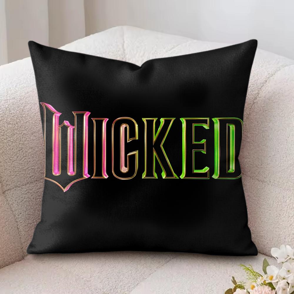 W-Wicked Part One Cushion Cover Silky Short Plush Invisible Zipper Dustproof Sofa Pillow Case For Home Decor
