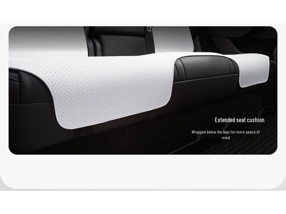 Tesla Model Y Seat Cushion Protector - Napa Leather, Breathable, Ventilated