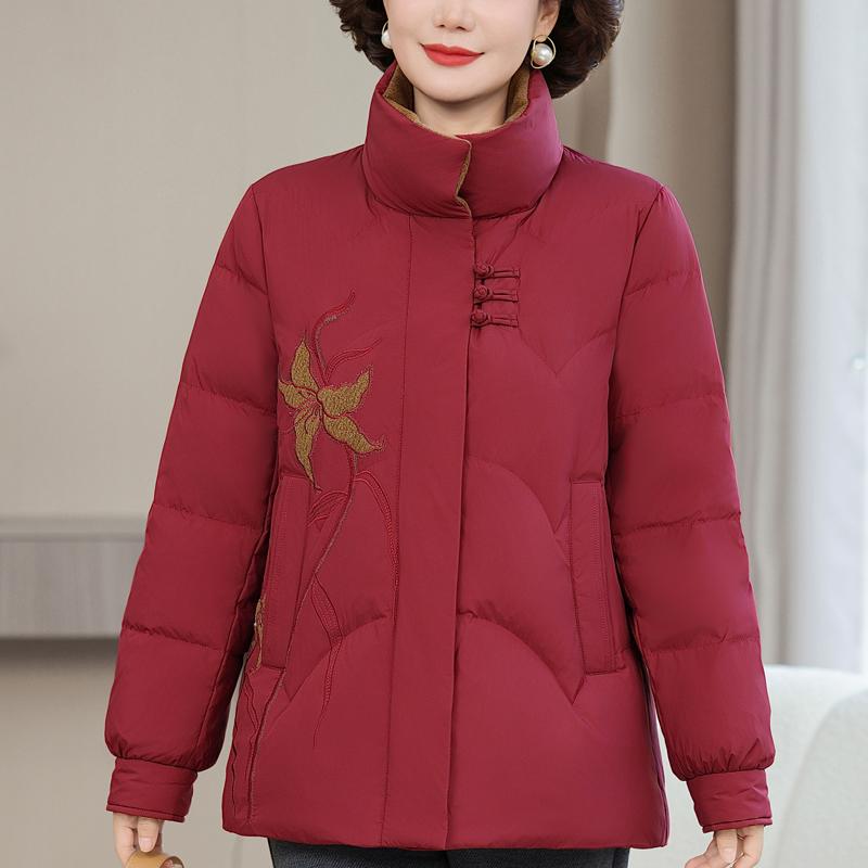 Plus Size XL-6XL Middle Age Women's Down Coats Winter Short Parkas Elegant Loose Thick Warm Down Jackets Woman Outerwears