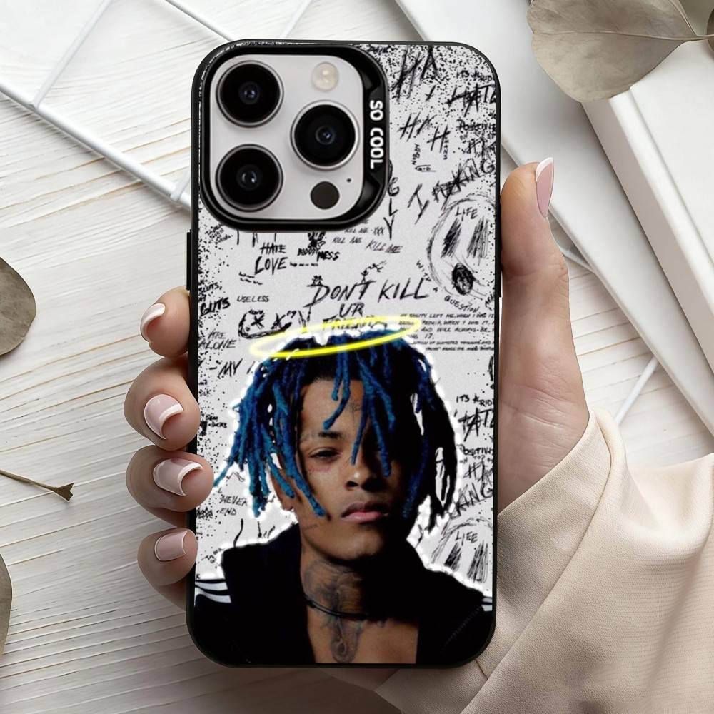 R-Rapper X-XXXTentacionS Phone Case For iPhone17,16,15,14,13,12,11 Plus,Pro Max Candy Silver Plated Inside Cover