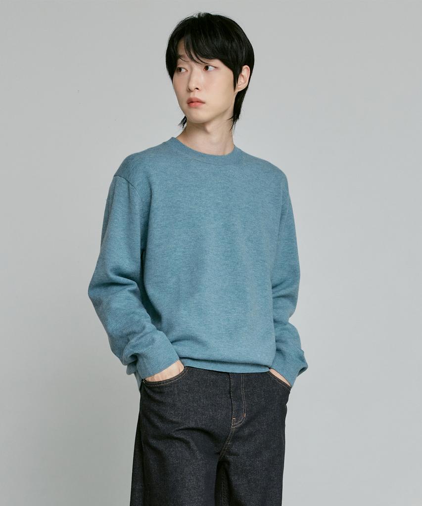 210EDIT Unisex Soft Knit Round Neck [Dark Mint]_Zz4Sw070