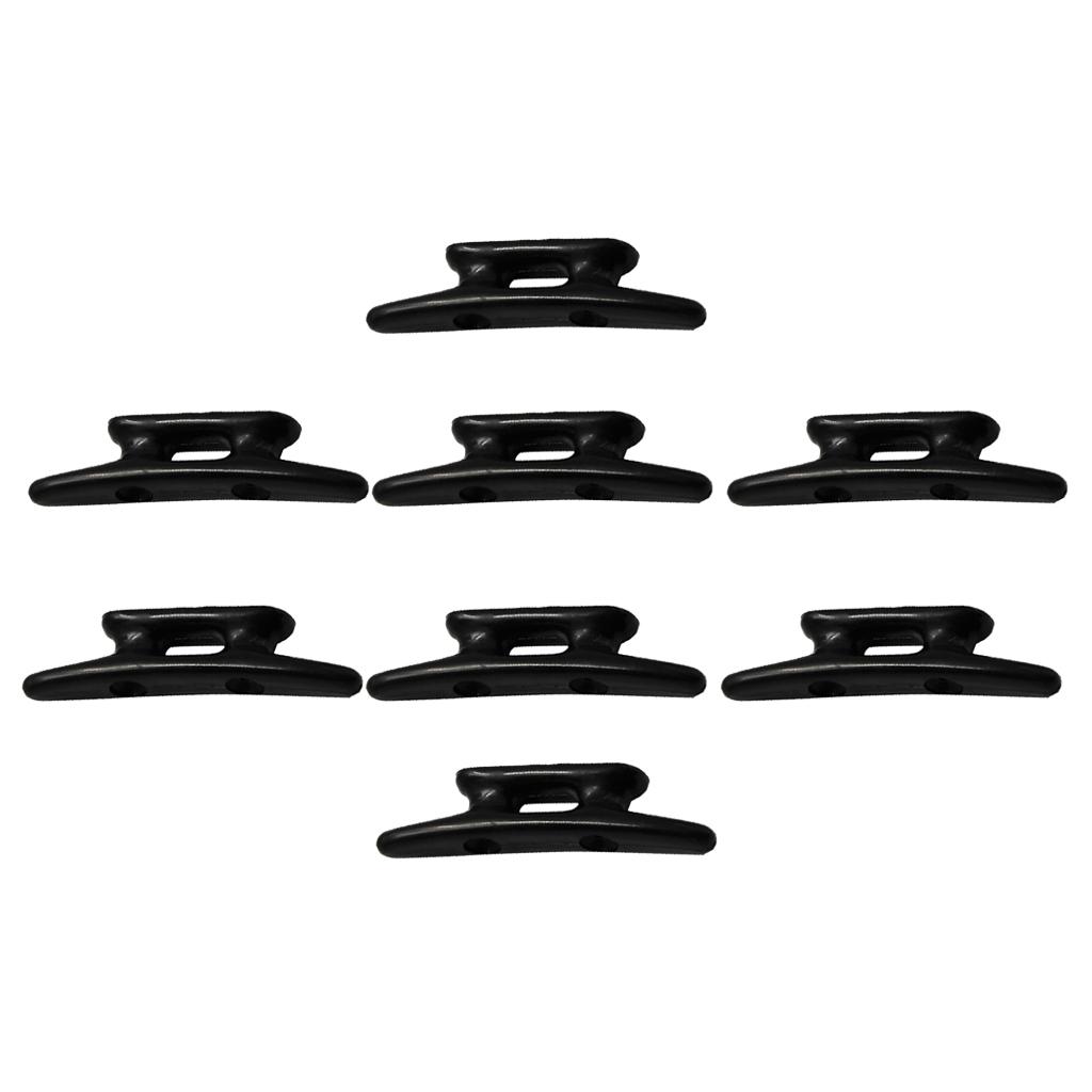 8 Pieces 3' Black Nylon Closed Base Marine Boat & Dock 3 Inch Cleat