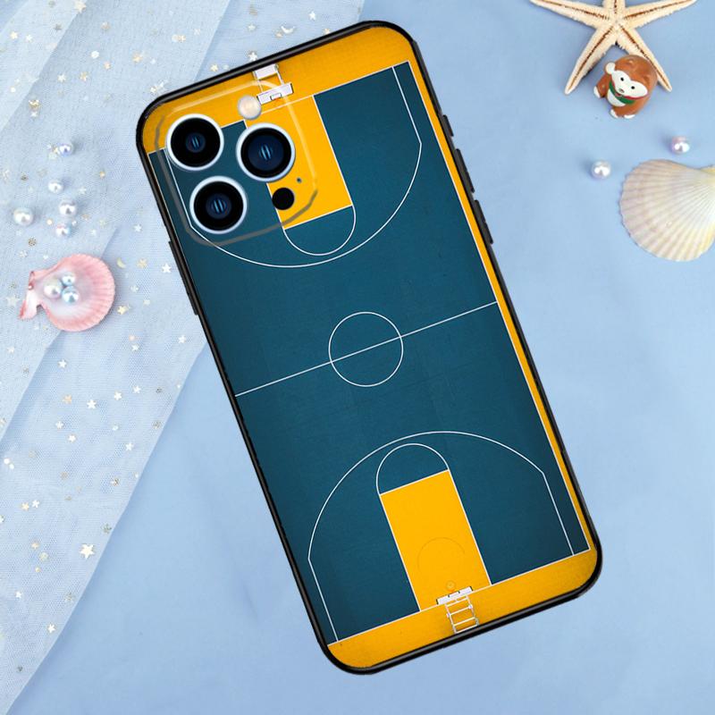 Basketball Court Diagram Phone Case For iPhone 13 11 12 14 15 16 Pro Max 7 8 Plus XR XS Max X Silicone Cover