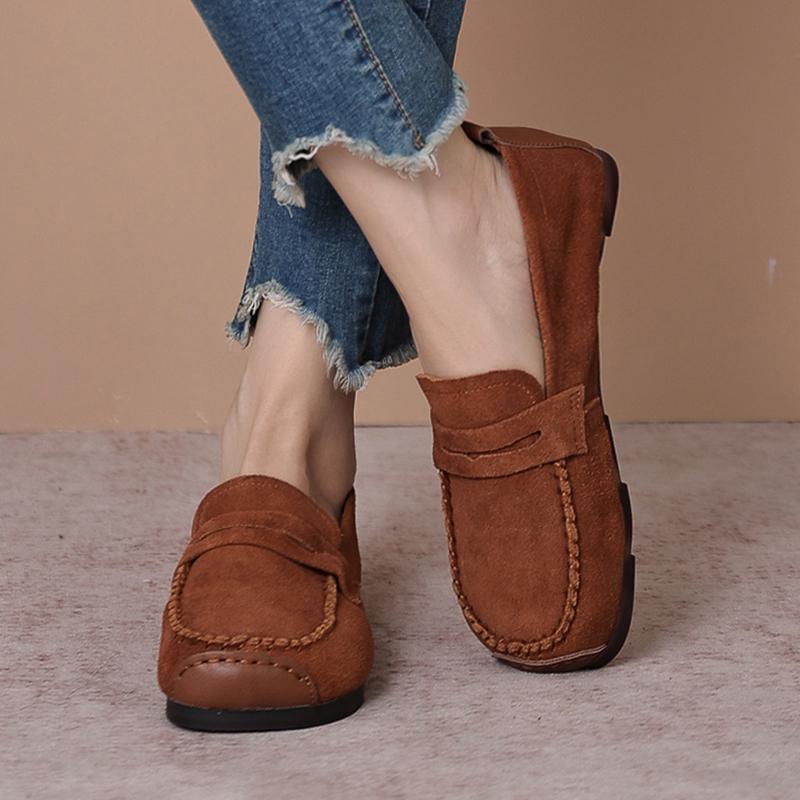 Fashion GKTINOO 2025 Fashion Women Shoes Genuine Leather Loafers Women Casual Shoes Soft Comfortable Mom Shoes Women Flats Non-slip