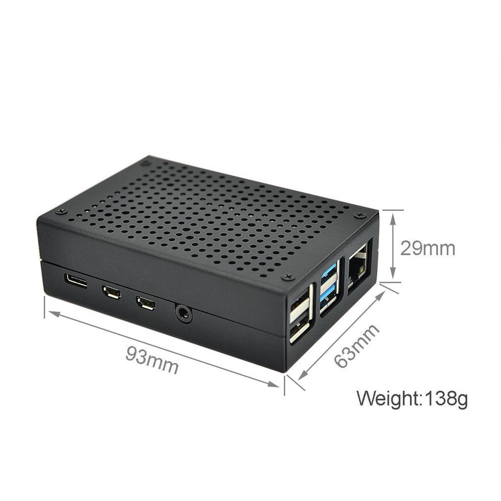 Raspberry Pi 4 Metal Case with Fan Support, Dual Color Options