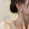 2Pcs Brides Wedding Designer Jewelry Gifts Retro Gold Color Geometry Trim Edge Imitation Pearl Piercing Stud Earrings For Women