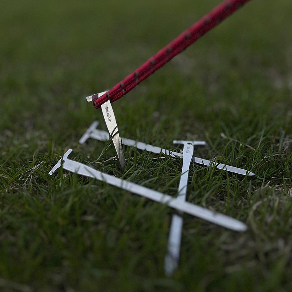 4-20PCS 12cm Tent Ground Stakes with Hole Hiking Tent Nails Stainless Steel Camping Tent Spikes for Camping Canopy Awning